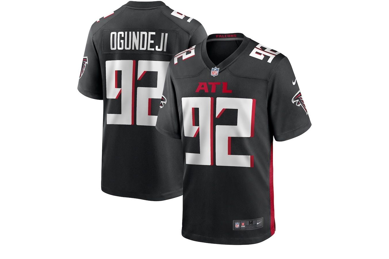 Men Atlanta Falcons #92 Adetokunbo Ogundeji Nike Black Game NFL Jersey->atlanta falcons->NFL Jersey
